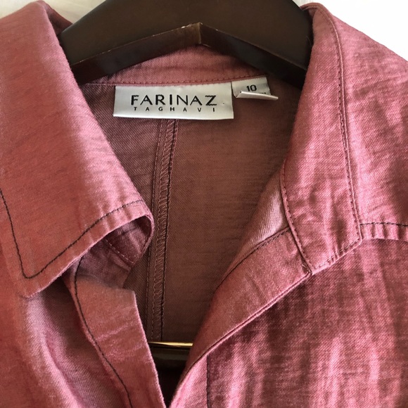 🦩Farinaz Designer Belted Blouse in Soft Pink🦩 - Picture 2 of 10